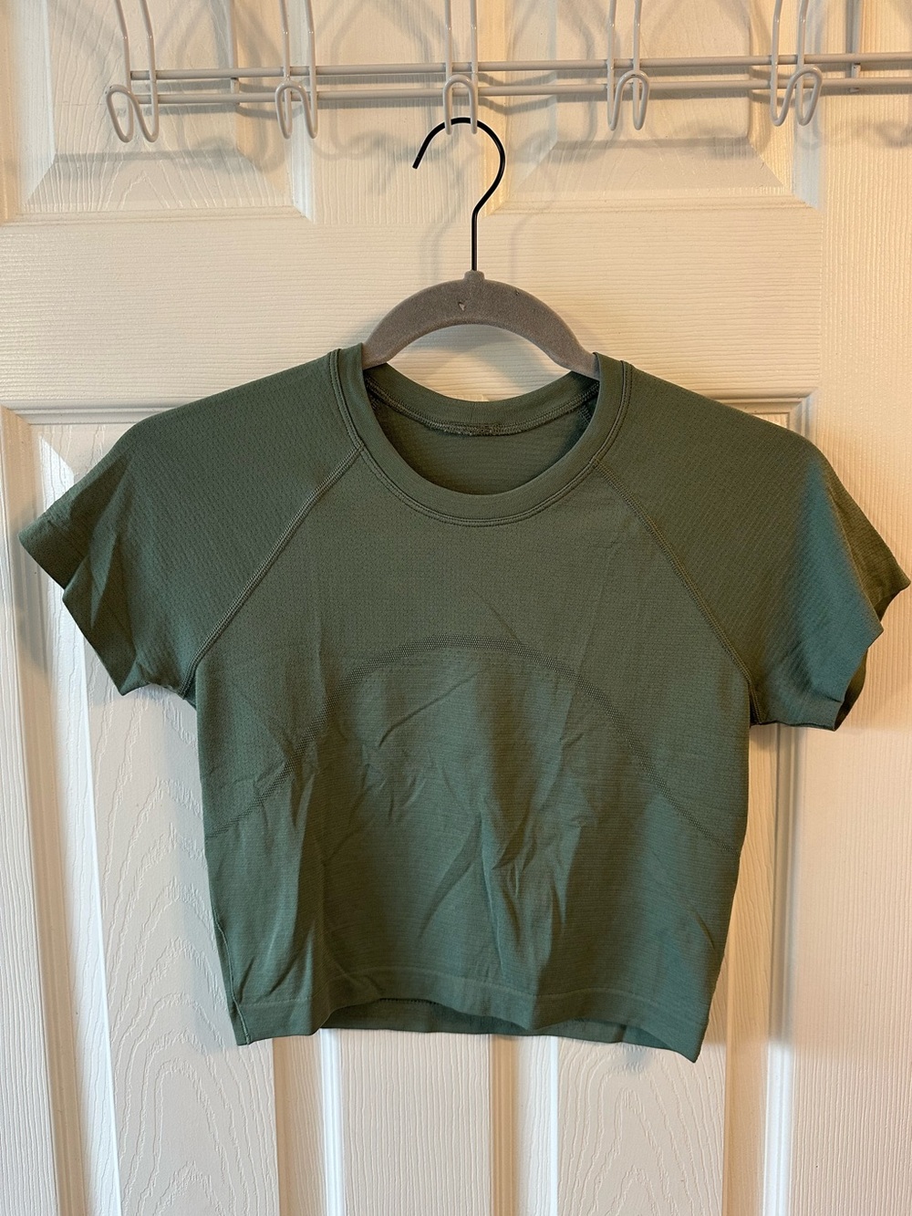 Lululemon Swiftly Tech Cropped Short Sleeve 2.0 Grey Eucalyptus
